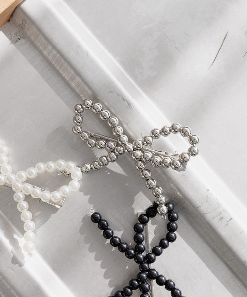 GLOBAL WORK（グローバルワーク）の「ビーズリボンピン/AND YUA ANY/232278（ヘアピン・キッズ・ブラック/シルバー/ホワイト・FREE）」の15枚目の写真
