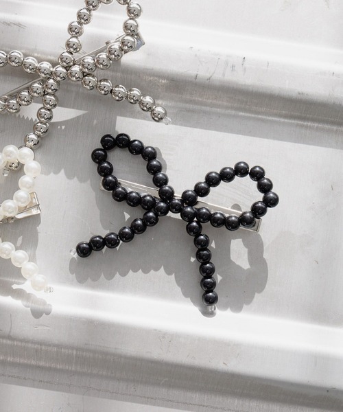 GLOBAL WORK（グローバルワーク）の「ビーズリボンピン/AND YUA ANY/232278（ヘアピン・キッズ・ブラック/シルバー/ホワイト・FREE）」の16枚目の写真