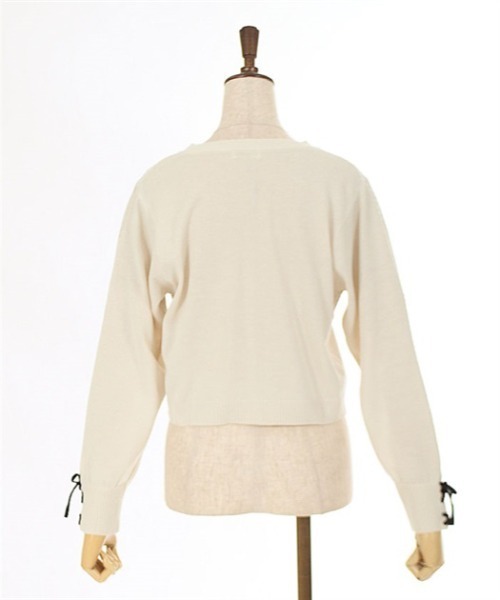 axes femme(アクシーズファム)の「クロス刺繍ショートニットカーディガン(カーディガン/ボレロ・レディース・キナリ/サックスブルー/ブラック・FREE)」の14枚目の写真