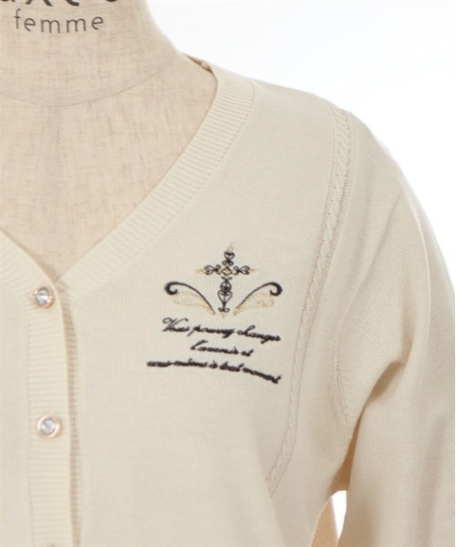 axes femme(アクシーズファム)の「クロス刺繍ショートニットカーディガン(カーディガン/ボレロ・レディース・キナリ/サックスブルー/ブラック・FREE)」の17枚目の写真