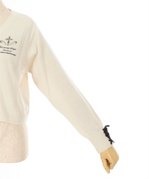 axes femme(アクシーズファム)の「クロス刺繍ショートニットカーディガン(カーディガン/ボレロ・レディース・キナリ/サックスブルー/ブラック・FREE)」の20枚目の写真