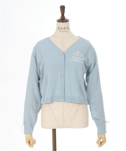 axes femme(アクシーズファム)の「クロス刺繍ショートニットカーディガン(カーディガン/ボレロ・レディース・キナリ/サックスブルー/ブラック・FREE)」の21枚目の写真