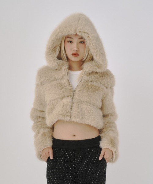 GAB GAB（ガブガブ）の「ショートファーアウター（その他アウター・レディース・ブラック/アイボリー・FREE）」の3枚目の写真