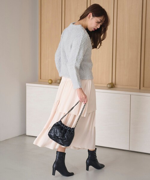 Feroux(フェルゥ)の「【洗える】シャギーVネック ニット(ニット/セーター・レディース・ピンク系/ダークブラウン系/ライトグレー系・F)」の16枚目の写真
