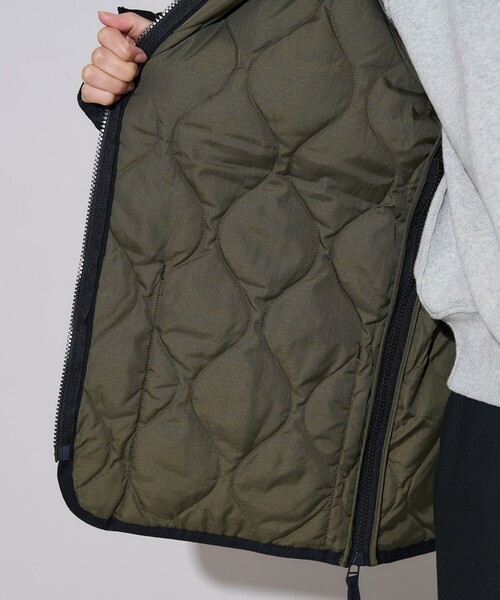 TAION（タイオン）の「TAION/タイオン MILITARY WZIP JACKET/ミリタリー ダブルジップ キルティング ダウンジャケット　限定展開（ダウンジャケット/コート・レディース・ブラック/オリーブ・MEDIUM/LARGE/X-LARGE）」の13枚目の写真