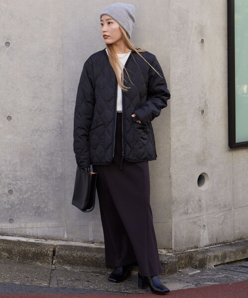 TAION（タイオン）の「TAION/タイオン MILITARY WZIP JACKET/ミリタリー ダブルジップ キルティング ダウンジャケット　限定展開（ダウンジャケット/コート・レディース・ブラック/オリーブ・MEDIUM/LARGE/X-LARGE）」の15枚目の写真
