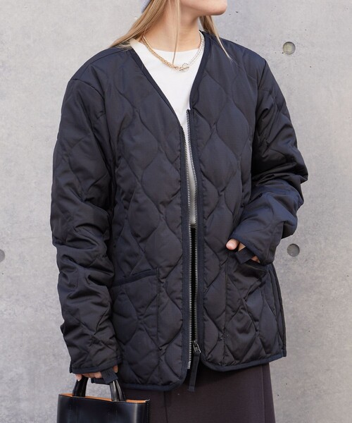 TAION（タイオン）の「TAION/タイオン MILITARY WZIP JACKET/ミリタリー ダブルジップ キルティング ダウンジャケット　限定展開（ダウンジャケット/コート・レディース・ブラック/オリーブ・MEDIUM/LARGE/X-LARGE）」の18枚目の写真