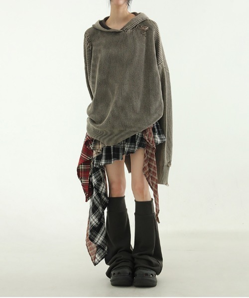 gossip！ロサンゼルス（ゴシップロサンゼルス）の「チェック アンバランス スカート  Y2K（スカート・レディース・チェック・FREE/M/L/XL）」の4枚目の写真