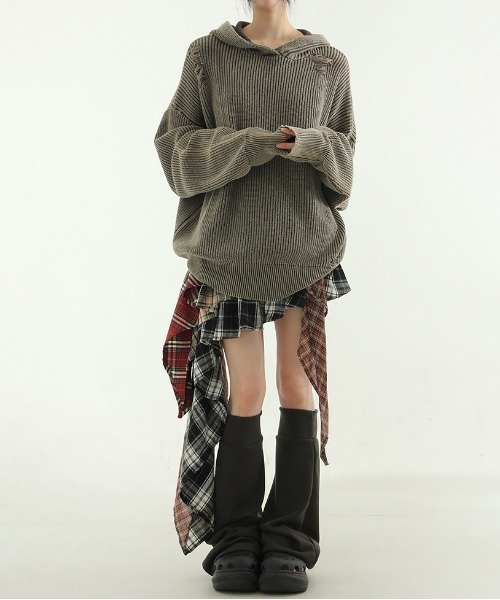 gossip！ロサンゼルス（ゴシップロサンゼルス）の「チェック アンバランス スカート  Y2K（スカート・レディース・チェック・FREE/M/L/XL）」の5枚目の写真