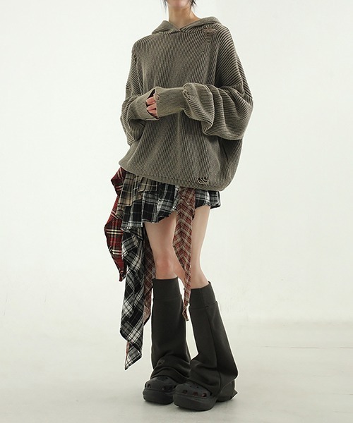 gossip！ロサンゼルス（ゴシップロサンゼルス）の「チェック アンバランス スカート  Y2K（スカート・レディース・チェック・FREE/M/L/XL）」の6枚目の写真