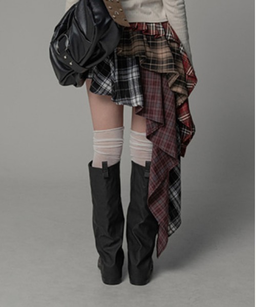 gossip！ロサンゼルス（ゴシップロサンゼルス）の「チェック アンバランス スカート  Y2K（スカート・レディース・チェック・FREE/M/L/XL）」の12枚目の写真