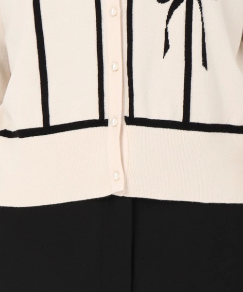 UNIVERVAL MUSE（ユニバーバル ミューズ）の「リボンインターシャニットカーディガン（ニット/セーター・レディース・ピンクベージュ/MD.GRY/ネイビー/オフホワイト・2）」の13枚目の写真