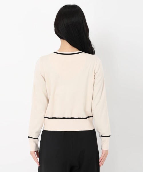 UNIVERVAL MUSE（ユニバーバル ミューズ）の「リボンインターシャニットカーディガン（ニット/セーター・レディース・ピンクベージュ/MD.GRY/ネイビー/オフホワイト・2）」の9枚目の写真