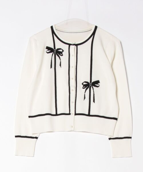 UNIVERVAL MUSE（ユニバーバル ミューズ）の「リボンインターシャニットカーディガン（ニット/セーター・レディース・ピンクベージュ/MD.GRY/ネイビー/オフホワイト・2）」の17枚目の写真