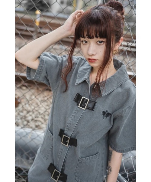 gibous/ギボス/gibous denim belt bee butterfly shirt（シャツ/ブラウス）｜gibous（ギボス）