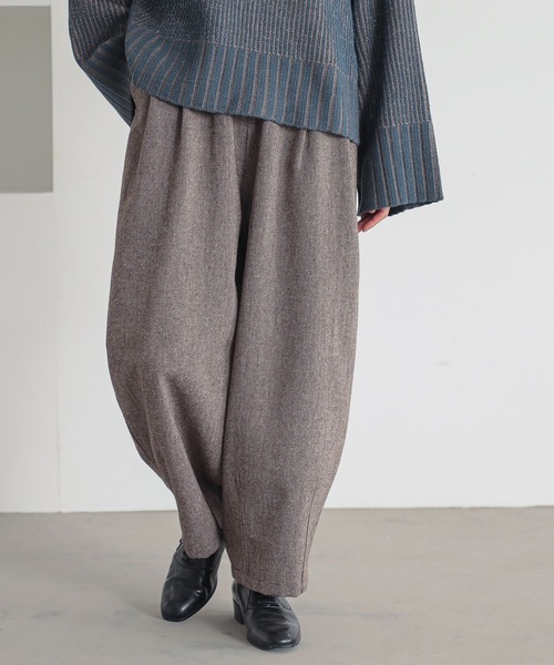 n'OrLABEL（ノアールレーベル）の「ツイードバレルタックパンツ（その他パンツ・レディース・ブラウン/チャコール・1/2）」の5枚目の写真