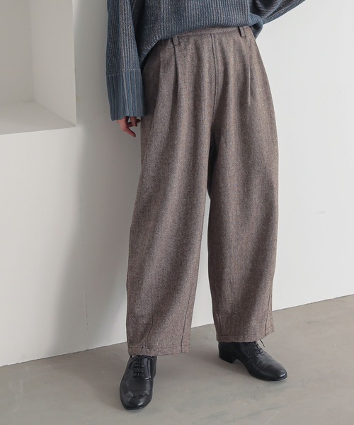 n'OrLABEL（ノアールレーベル）の「ツイードバレルタックパンツ（その他パンツ・レディース・ブラウン/チャコール・1/2）」の6枚目の写真