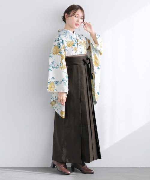 floroレディース袴4点セット （着物・襦袢・下帯・袴）（着物 