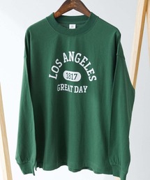 綿100％ 大人 デビラボ  プリント 袖リブ 長袖Tシャツ
