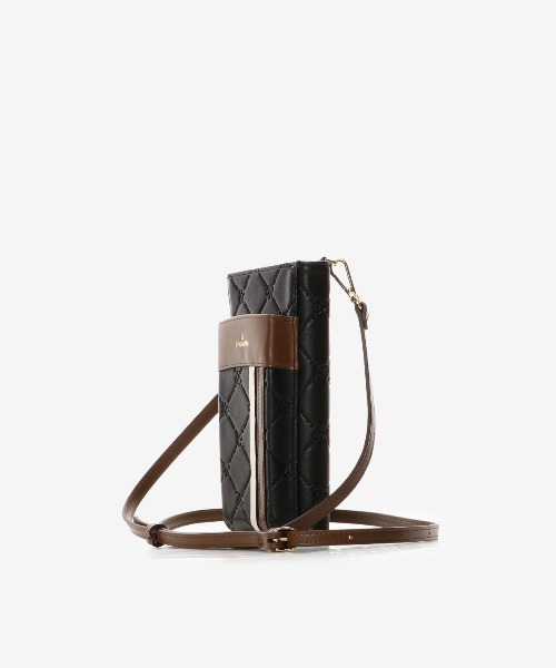 【セール】型押しモノグラム マルチスマホショルダー（ショルダーバッグ）｜& chouette（アンドシュエット）