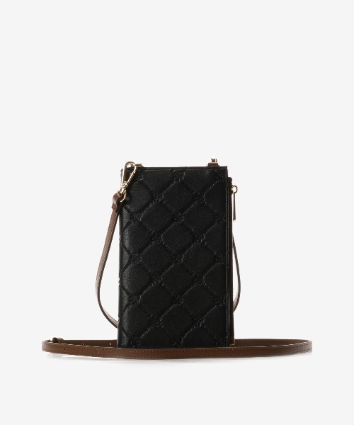 【セール】型押しモノグラム マルチスマホショルダー（ショルダーバッグ）｜& chouette（アンドシュエット）