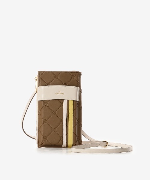 【セール】型押しモノグラム マルチスマホショルダー（ショルダーバッグ）｜& chouette（アンドシュエット）
