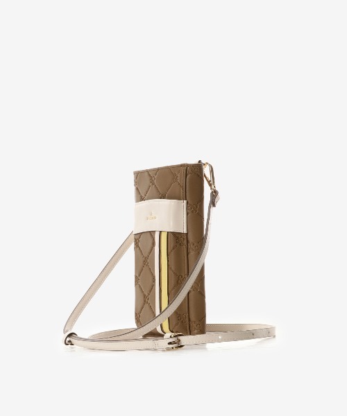 【セール】型押しモノグラム マルチスマホショルダー（ショルダーバッグ）｜& chouette（アンドシュエット）