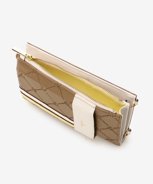 【セール】型押しモノグラム マルチスマホショルダー（ショルダーバッグ）｜& chouette（アンドシュエット）