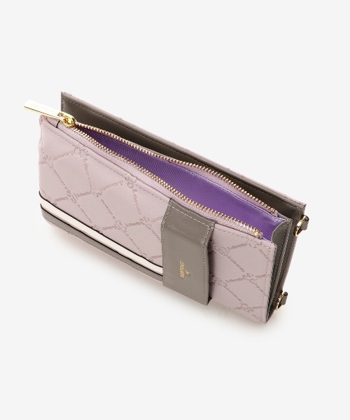 【セール】型押しモノグラム マルチスマホショルダー（ショルダーバッグ）｜& chouette（アンドシュエット）