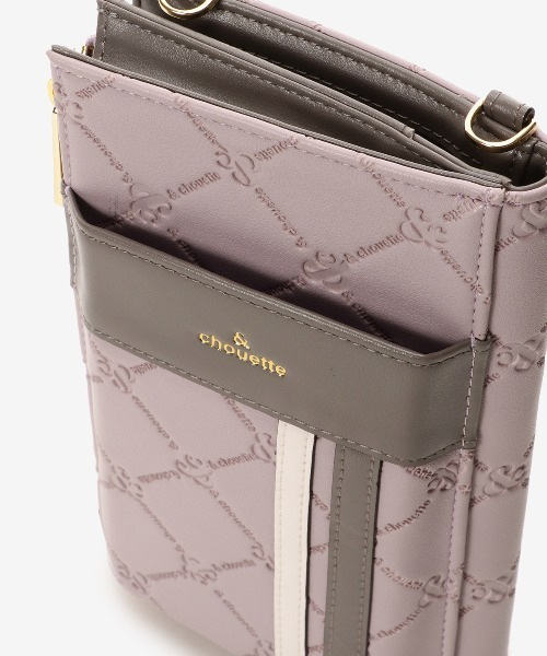 【セール】型押しモノグラム マルチスマホショルダー（ショルダーバッグ）｜& chouette（アンドシュエット）