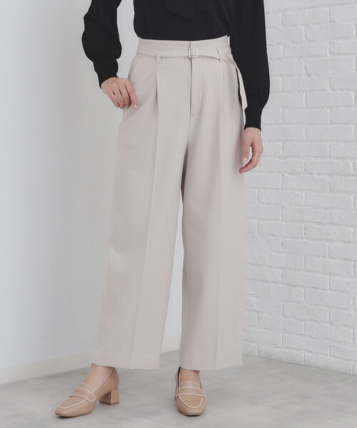 index（インデックス）の「◆《S-LLsize》ストレッチタックワイドパンツ【洗濯機洗い可/吸湿発熱/イージーケア】（その他パンツ・レディース・グレー/ナチュラル/チャコールグレー・38/36/42/40）」の6枚目の写真