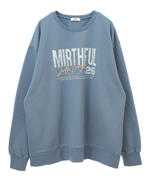 earth music&ecology(アースミュージックアンドエコロジー)の「ヴィンテージ風裏毛ロゴプルオーバー(スウェット・レディース・ブルー/チャコールグレー/ネイビー・FREE)」の20枚目の写真