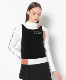 MARK&LONA マークアンドロナ　トップス MARK&LONA 【新品】マークアンドロナ 長袖ポロシャツ 白×黒 背面ロゴ