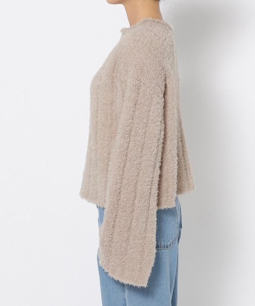 mysty woman（ミスティウーマン）の「フェザーモールショートプルオーバー 287569（ニット/セーター・レディース・グレイッシュベージュ/オフホワイト/チャコールグレー/ライトグリーン・FREE）」の15枚目の写真