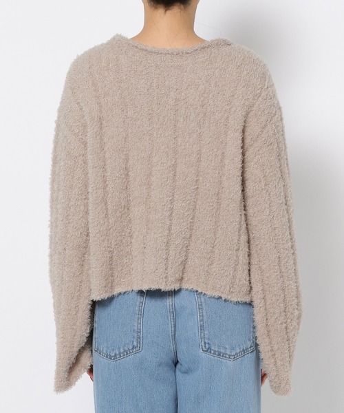 mysty woman（ミスティウーマン）の「フェザーモールショートプルオーバー 287569（ニット/セーター・レディース・グレイッシュベージュ/オフホワイト/チャコールグレー/ライトグリーン・FREE）」の16枚目の写真