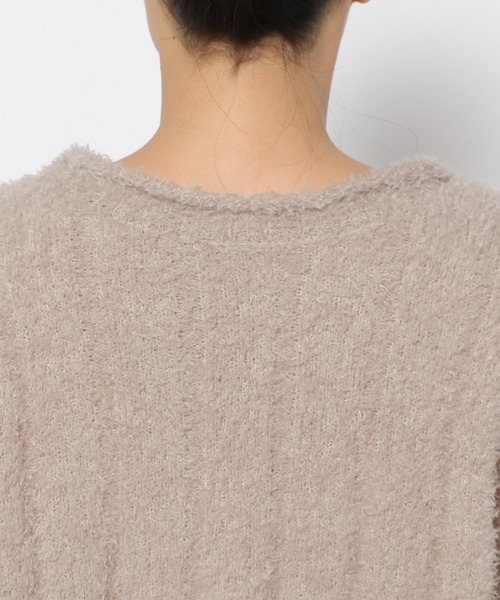 mysty woman（ミスティウーマン）の「フェザーモールショートプルオーバー 287569（ニット/セーター・レディース・グレイッシュベージュ/オフホワイト/チャコールグレー/ライトグリーン・FREE）」の17枚目の写真