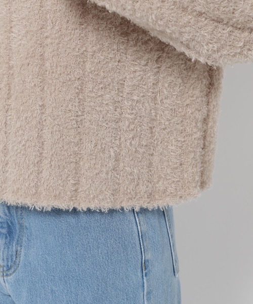 mysty woman（ミスティウーマン）の「フェザーモールショートプルオーバー 287569（ニット/セーター・レディース・グレイッシュベージュ/オフホワイト/チャコールグレー/ライトグリーン・FREE）」の20枚目の写真