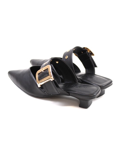 VIVIAN（ヴィヴィアン）の「ポインテッドトゥVカットバックルベルトミュールパンプス（パンプス・レディース・アイボリー/ブラック/シルバー・M/S/LL/L）」の9枚目の写真