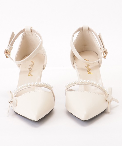 Lace Ladies（レースレディース）の「レザー調 ポインテッド パールライン ストラップ パンプス（パンプス・レディース・アイボリー・22.5cm/23cm/23.5cm/24cm/24.5cm/25cm）」の9枚目の写真