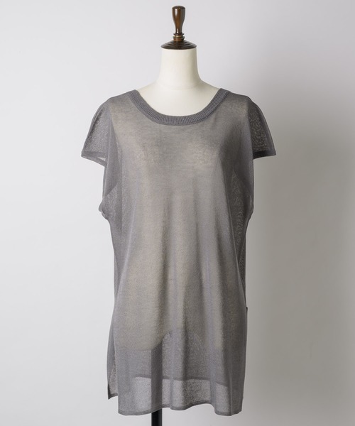 LA BELLE ETUDE（ラベルエチュード）の「2WAYシアーフレンチスリーブニット（ニット/セーター・レディース・ライトブルー/ブラック/ホワイト/グレー/ライトパープル・FREE）」の3枚目の写真