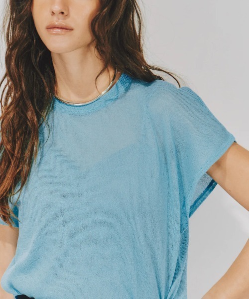 LA BELLE ETUDE（ラベルエチュード）の「2WAYシアーフレンチスリーブニット（ニット/セーター・レディース・ライトブルー/ブラック/ホワイト/グレー/ライトパープル・FREE）」の12枚目の写真