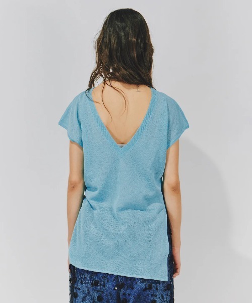 LA BELLE ETUDE（ラベルエチュード）の「2WAYシアーフレンチスリーブニット（ニット/セーター・レディース・ライトブルー/ブラック/ホワイト/グレー/ライトパープル・FREE）」の14枚目の写真