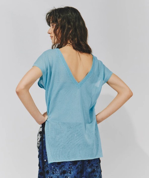 LA BELLE ETUDE（ラベルエチュード）の「2WAYシアーフレンチスリーブニット（ニット/セーター・レディース・ライトブルー/ブラック/ホワイト/グレー/ライトパープル・FREE）」の15枚目の写真