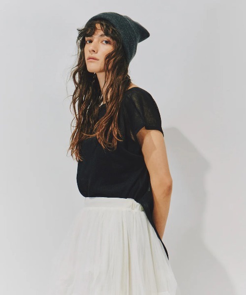 LA BELLE ETUDE（ラベルエチュード）の「2WAYシアーフレンチスリーブニット（ニット/セーター・レディース・ライトブルー/ブラック/ホワイト/グレー/ライトパープル・FREE）」の22枚目の写真