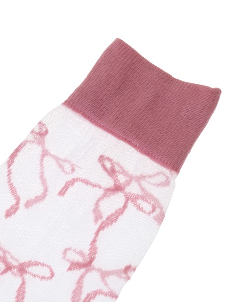 Candy Stripper（キャンディストリッパー）の「FULL OF RIBBON SHEER KNEE HIGH ソックス（ソックス/靴下・レディース・ライトブルー/チャコール/ピンク・FREE）」の5枚目の写真