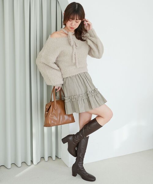 MAJESTIC LEGON(マジェスティックレゴン)の「チョーカー付きプードルニット(ニット/セーター・レディース・ベージュ/グレー/アイボリー/ピンク・MEDIUM)」の21枚目の写真