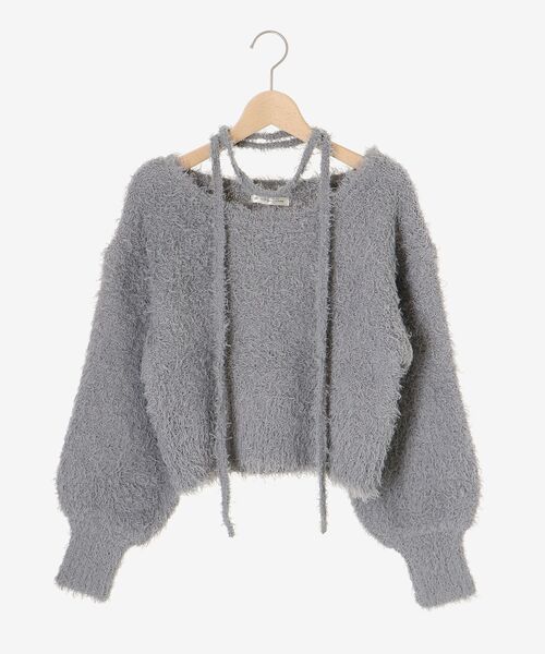 MAJESTIC LEGON(マジェスティックレゴン)の「チョーカー付きプードルニット(ニット/セーター・レディース・ベージュ/グレー/アイボリー/ピンク・MEDIUM)」の7枚目の写真