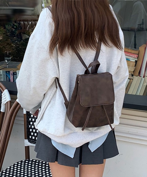 blackdia ocean(ブラックダイヤオーシャン)の「blackdia ocean ヴィンテージミニレザーリュック(バックパック/リュック・レディース・ブラック/ブラウン・FREE)」の8枚目の写真