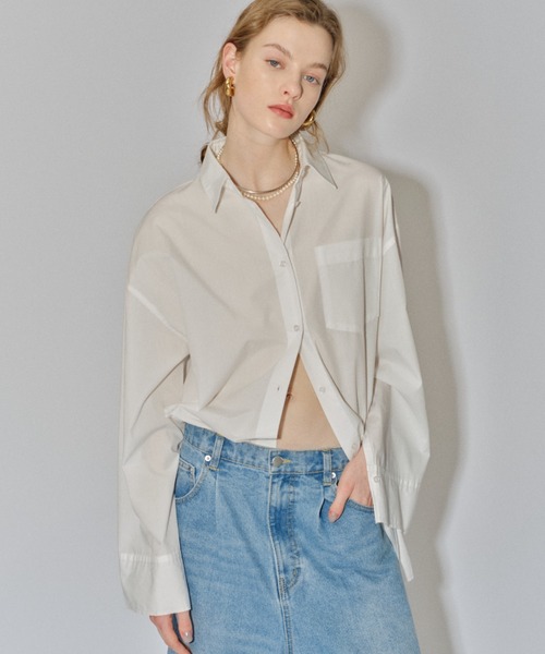 yae（ヤエ）の「Wide sleeve shirts／ワイドスリーブシャツ（シャツ/ブラウス・レディース・ライトブルー/ホワイト・FREE）」の2枚目の写真