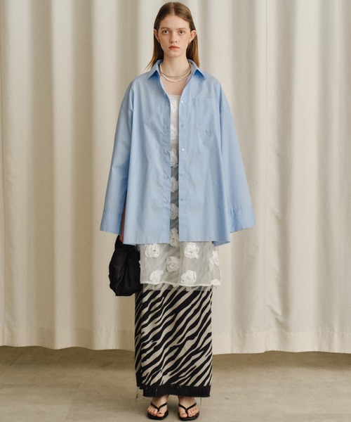 yae（ヤエ）の「Wide sleeve shirts／ワイドスリーブシャツ（シャツ/ブラウス・レディース・ライトブルー/ホワイト・FREE）」の7枚目の写真